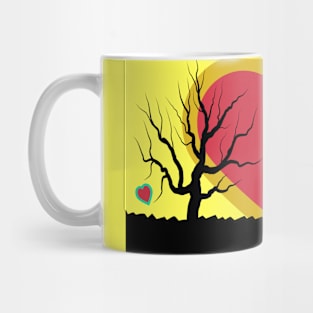 Silhouette of kissing couple Mug